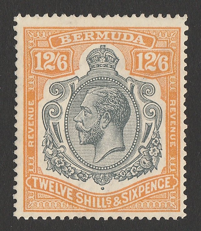 BERMUDA 1937 KGV 12/6 Postal Fiscal inscribed REVENUE REVENUE MNH ** Certificate 