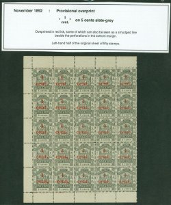 SG 41 North Borneo 1888-92. 5c slate, corner marginal unused block of 50 CAT£175