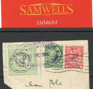 GB RAILWAY *LNER/NORTH BRITISH SECTION* 4d Letter Stamp 1923 Part Cover SS4684