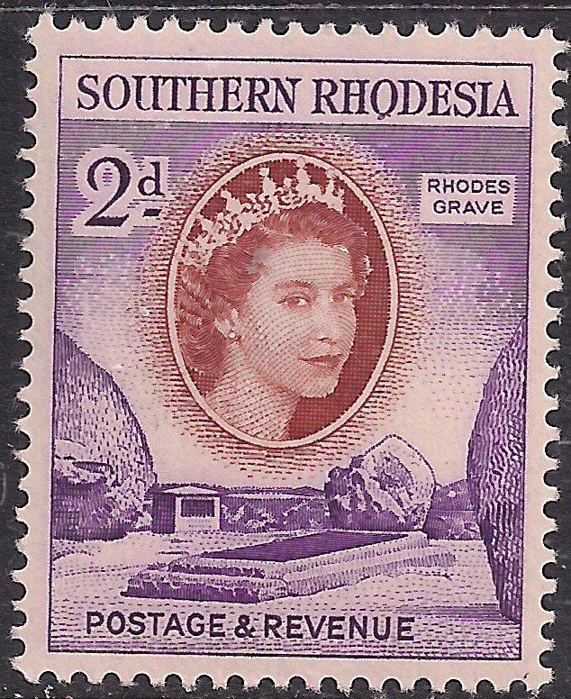 Southern Rhodesia 1953 QE2 2d Rhodes Grave Umm SG 80 ( F608 )