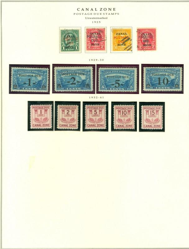 Canal Zone Collection on Scott Pages 1914  to 1978 Mint and Used Cat $2,350