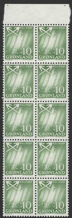 Greenland #50 MNH Block of 10