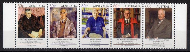 Australia 2012 Nobel Prize Winners 60c Strip of 5 MNH