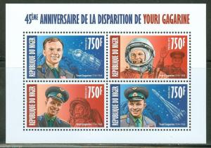 NIGER 2013  45th MEMORIAL ANNIVERSARY YURI GAGARIN  SHEET OF FOUR MINT NH