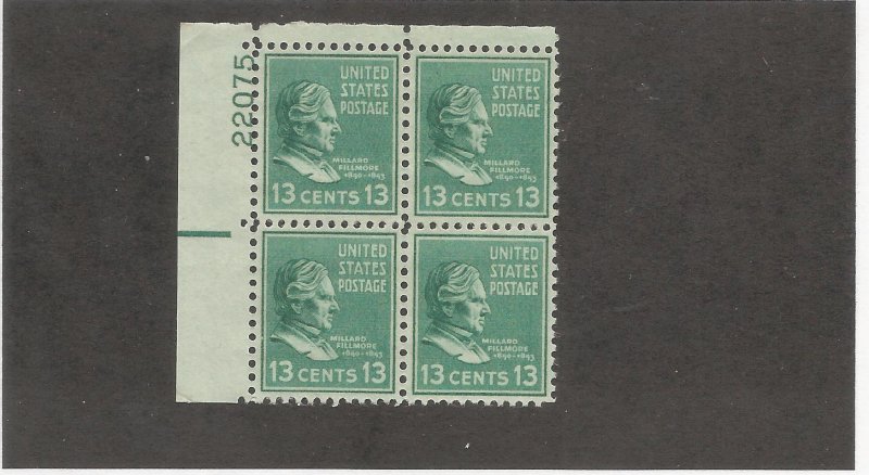 US SCOTT# 818 PLATE BLOCK OF 4, MNH, OG