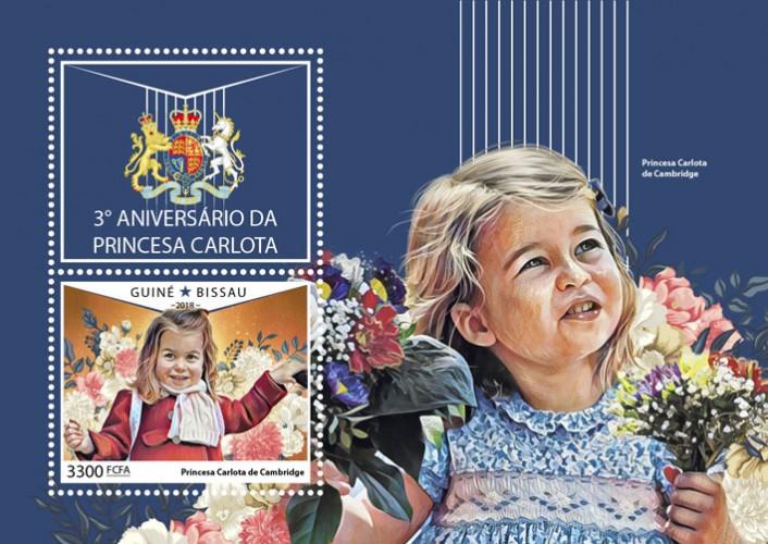 GUINEA BISSAU - 2018 - Princess Charlotte - Perf Souv Sheet - MNH