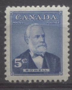 Canada #350 5c Bright Blue Sir Mackenzie Bowell VF 75/80 NH