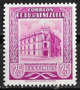 Venezuela # 655  Caracas Post Office Bldg.  25c   (1)  Mint NH
