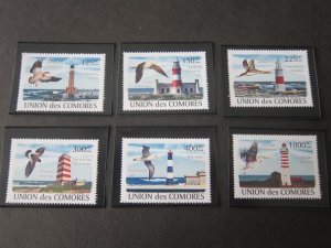 Comoros Islands 2009 Sc 1033a-f Bird set MNH