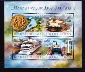 TOGO 2014 PANAMA CANAL 100 TH ANNIV. MINT VF NH O.G M/S4 (27TO)