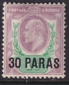 Sc# 26 GB offices in Turkish Empire 1909 KEVII MLMH 30 paras on 1½p CV $18.00