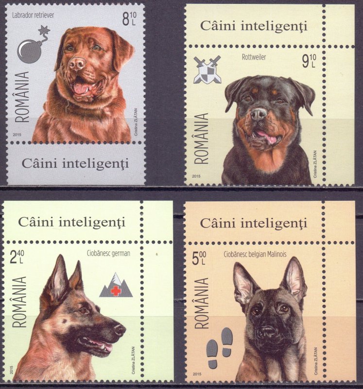 Romania. 2015. Dogs. MNH.