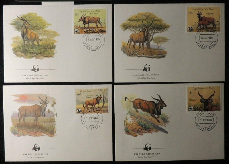 Republic of Mali 1986 FDC WWF giant eland animals mammals