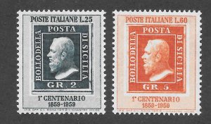 Italy Scott 763-64 MNHOG - 1959 Centenary of Sicily Stamps