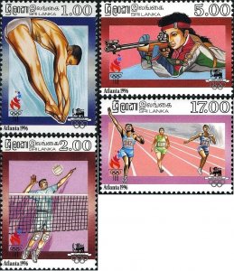 Sri Lanka 1996 MNH Stamps Scott 1161-1164 Sport Olympic Games Volleyball