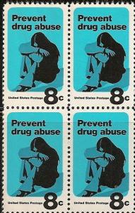 US 1438 Prevent Drug Abuse 8c block 4 MNH 1971