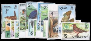 St. Vincent #279-294 Cat$30.20, 1970 Birds, complete set, never hinged