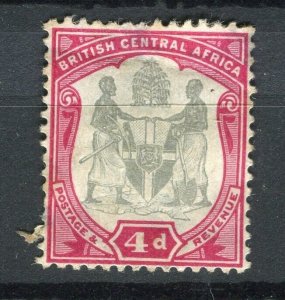 BRITISH CENTRAL AFRICA; 1890s early classic QV Coat of Arms 4d. mint unused