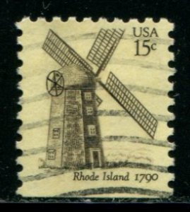 1739 US 15c Windmills issue, used bklt sgl
