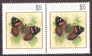 1991 New Zealand Sc #1079 / $5 Red Admiral Butterfly - MNH stamps Cv$9.50