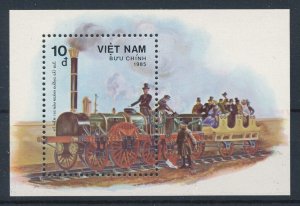 [113482] Vietnam 1985 Railway trains Eisenbahn Souvenir Sheet MNH