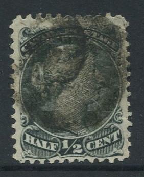 Canada -Scott 21 - Queen Victoria -1873 - Used - Single 1/2c Stamp