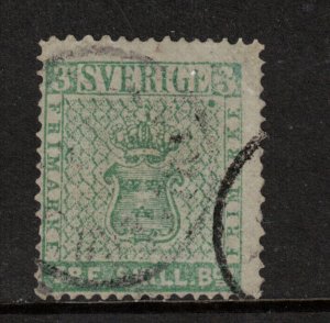 Sweden #1 (Facit #1) Used Fine With Strong Color & Light Cancel