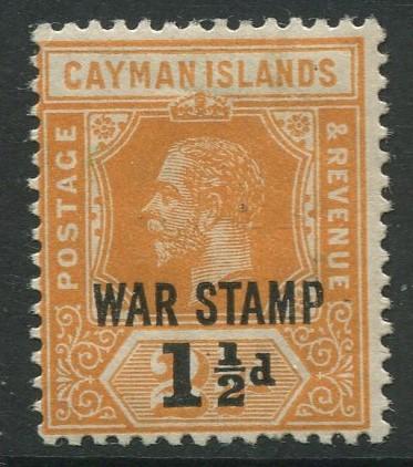 Cayman Islands -Scott MR6 -War Stamp Issue -1919 -MH -Single 1.1/2d on a 2.1/2d