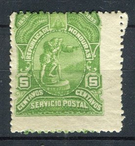 HONDURAS; 1892-93 early classic issue Mint 5c. value PERF SHIFT