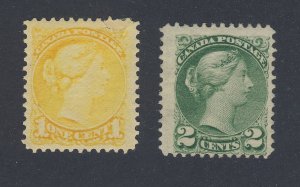 2x Canada Small Queens; #35-1c F/VF MH #36-2c F MNG Guide Value = $80.00