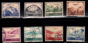 Switzerland Scott C27-C34 Used 1941 airmail stamp set