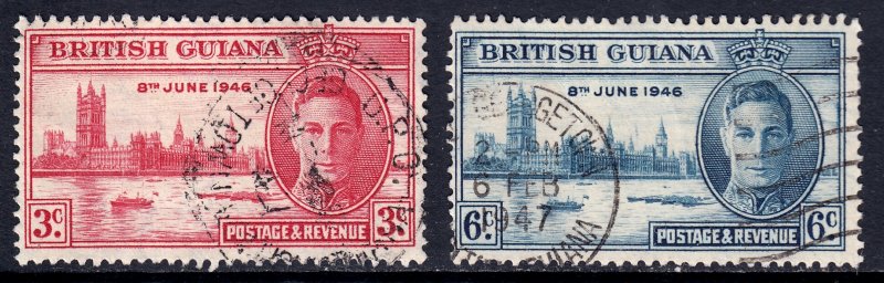 British Guiana - Scott #242-243 - Used - SCV $1.40