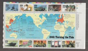 U.S. Scott #2765 World War II - 1943 Turning the Tide Stamps - Mint NH Sheet