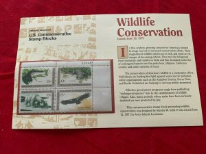 Scott #1427-30 Wildlife Conservation 6c (plate Block of 4) 1971 Mint NH