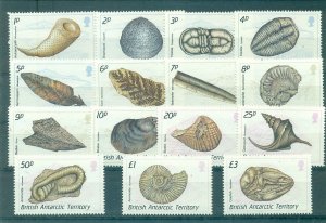 Br. Antarctic Terr. - Sc# 153-67. 1990 Fossil Seashells. MNH $43.85.