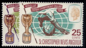 ST CHRISTOPHER, NEVIS & ANGUILLA QEII SG157-158, 1966 world cup set, LH MINT.