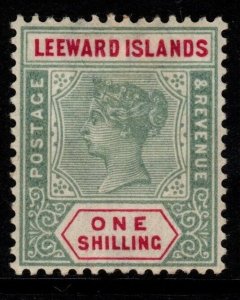 LEEWARD ISLANDS SG7 1890 1/= GREEN & CARMINE MTD MINT