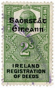(I.B) George V Revenue : Ireland Registration of Deeds 2/- (Free State OP)