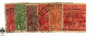 Australia #21, 23-4, 26-8 used