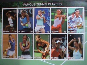 TOGA 2010-FAMOUS WORLD TENNIS PLAYERS MNH IMPERF:S/S SHEET-VERY FINE VERY FINE