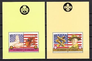 St. Vincent. Scott cat. 922-922 A. Scouting  Anniversary s/sheets.