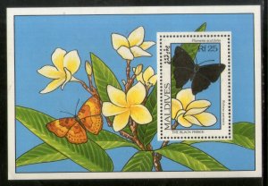 Maldives 1993 Black Prince Butterflies Flowers Moth Insect Sc 1907 M/s MNH 5293