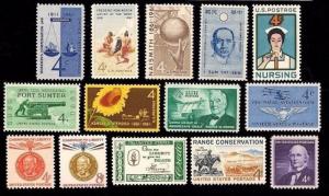 1961 Year Set of 14 Commemorative Stamps Mint NH - Stuart Katz