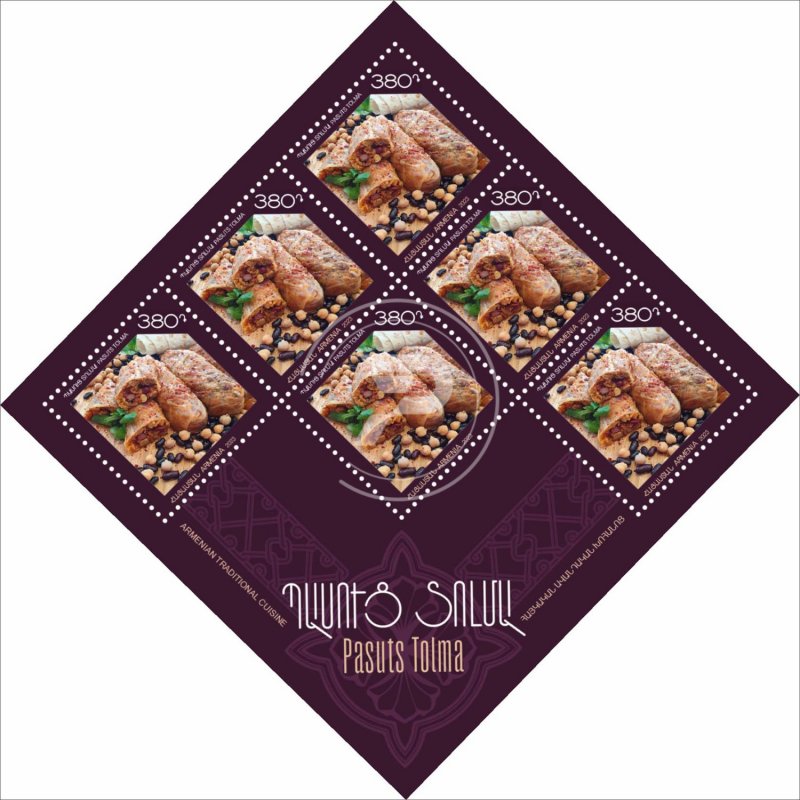 Armenia 2023 MNH** Mi 1338 Armenian Traditional Cuisine Pasuts Tolma dishes