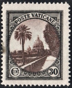 Vatican City SC#24 30c St. Peter's Church Seen From The Gardens (1933) *MNH