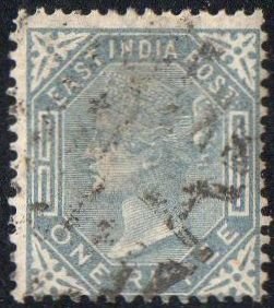 India 1874 1r slate used