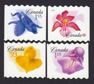 DIE CUT Coil set 4 = ORCHID Flowers = Canada 2006 #2187v, 2195ii-2197ii MNH