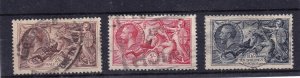 GB SG 450-452 VF-KGV  GEORGE AND THE DRAGON SEAHORSES CAT VALUE $296