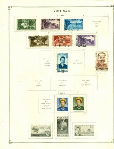 Viet Nam Collection on Scott Album Pages 1951-1975 23 pages, 170+ stamps MH & U