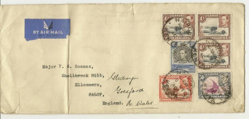 KUT 1940 Cover to Ellesmere UK